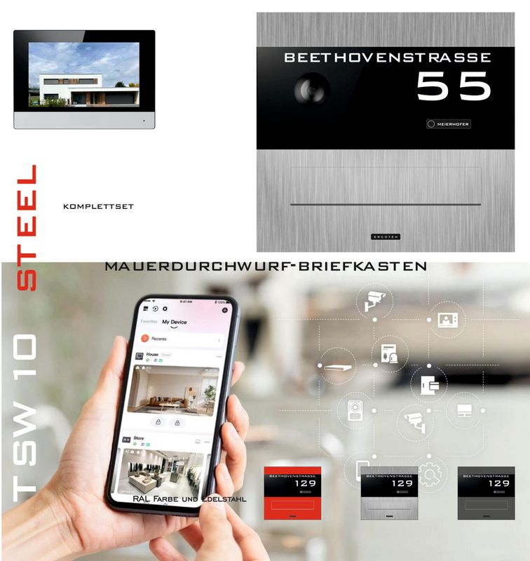 Mauerdurchwurf-Briefkasten TSW 10 Komplettset Video Mauerdurchwurf-Briefkasten TSW 10 Komplettset Video
