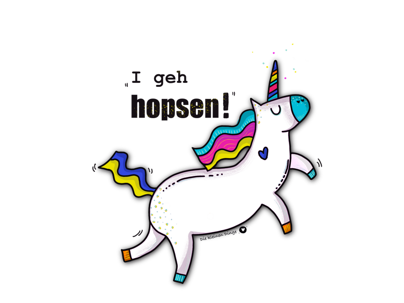 Einhorn Statement - Sticker - I geh hopsen