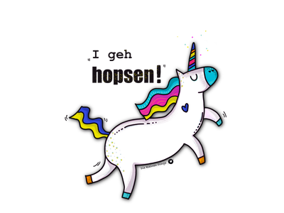 Einhorn Statement - Sticker - I geh hopsen