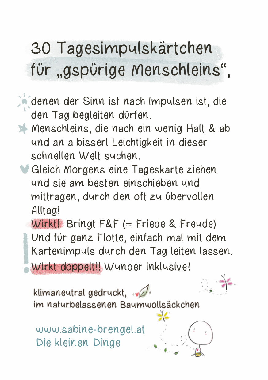 Impulskarten für Erwachsene Littlemii’s Tagesimpulse  30er Set