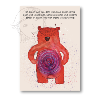 Affirmationskarte Kinder Wutbär