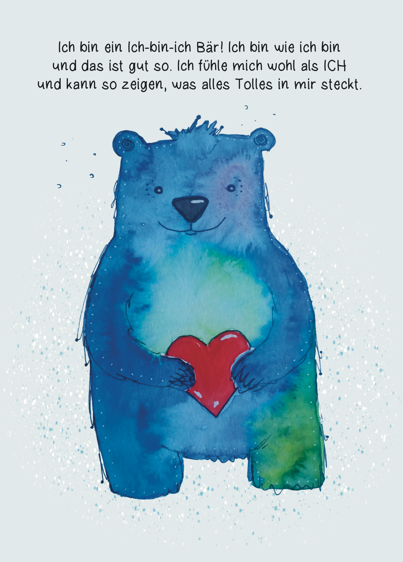 Affirmationskarte Kinder Ich bin ich Bär