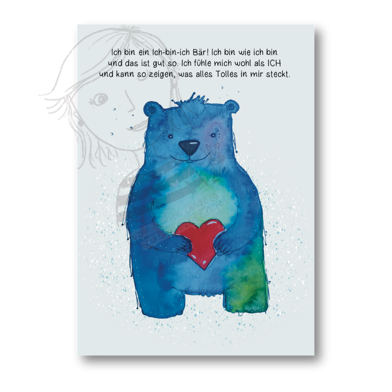 Affirmationskarte Kinder Ich bin ich Bär