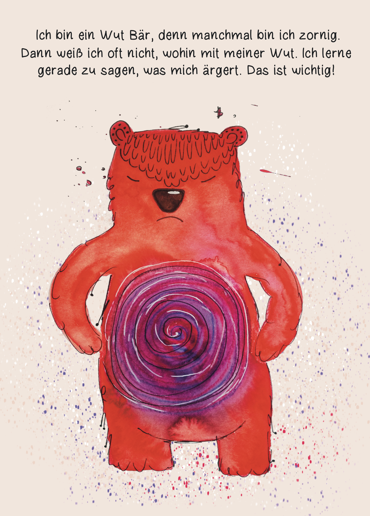Affirmationskarte Kinder Wutbär