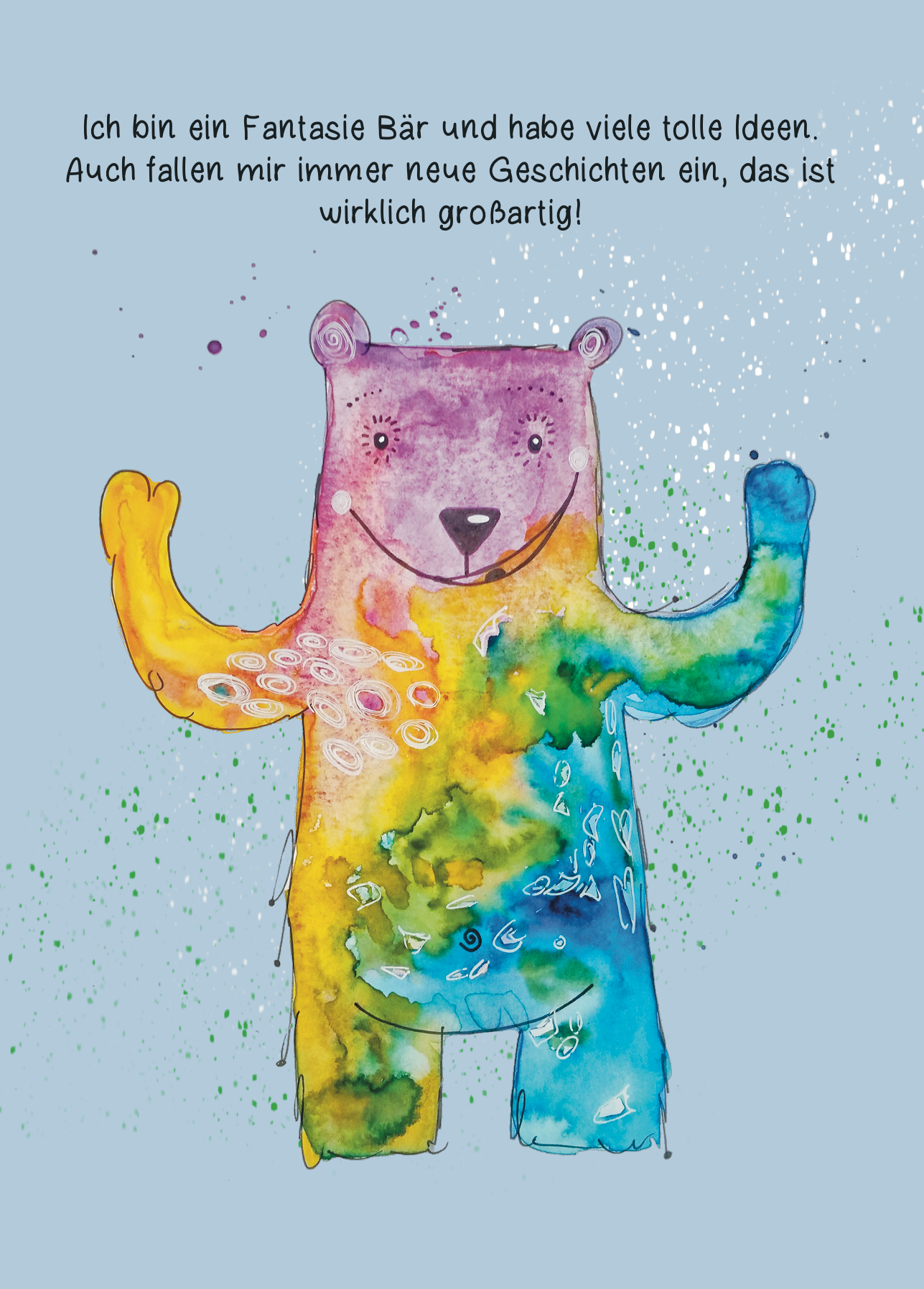 Affirmationskarte Kinder - Fantasie Bär