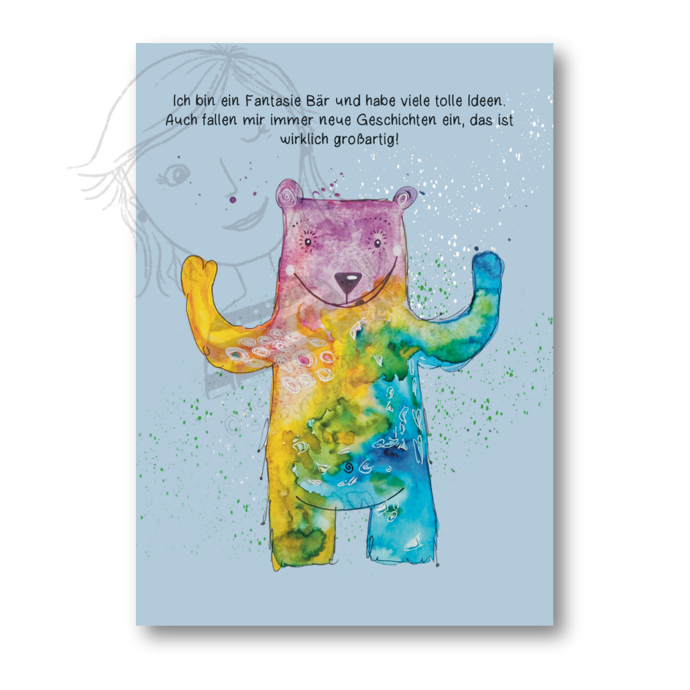 Affirmationskarte Kinder - Fantasie Bär