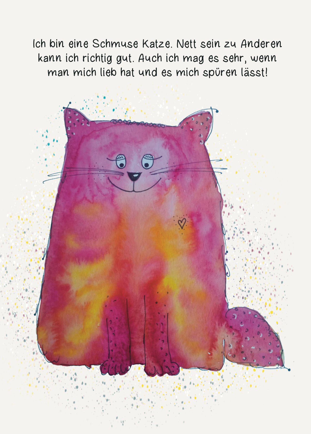 Affirmationskarte Kinder Schmusekatze