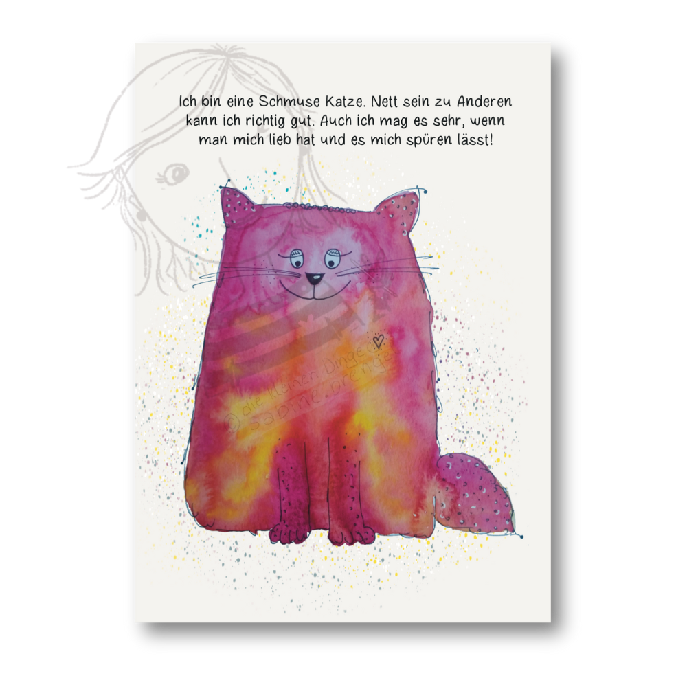Affirmationskarte Kinder Schmusekatze