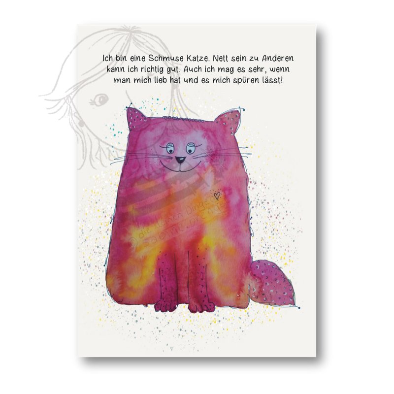 Affirmationskarte Kinder Schmusekatze