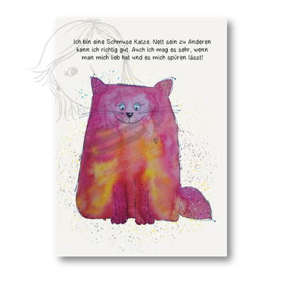 Affirmationskarte Kinder Schmusekatze