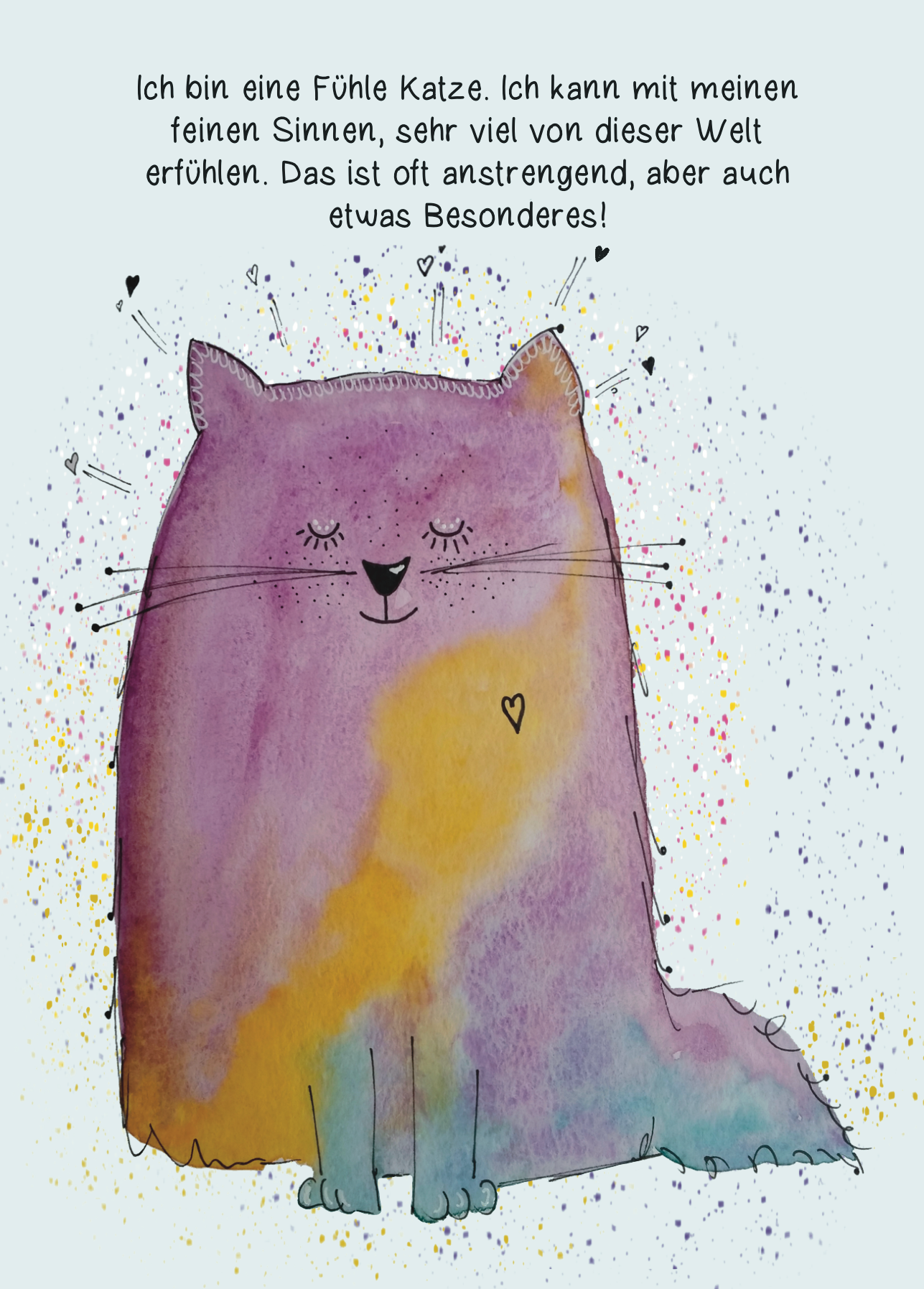 Affirmationskarte Kinder Fühle Katze
