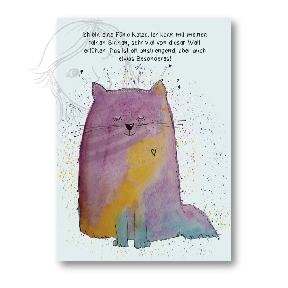 Affirmationskarte Kinder Fühle Katze
