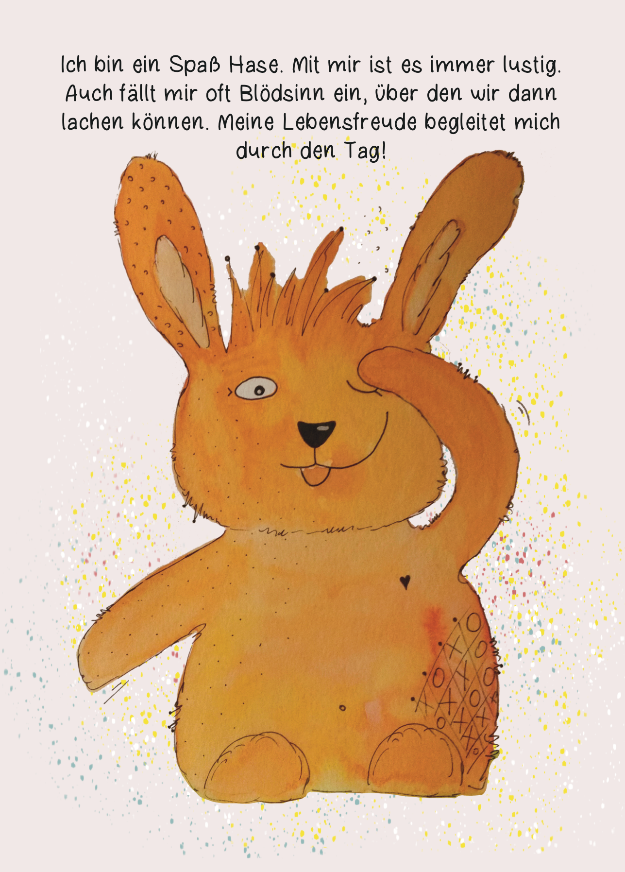 Affirmationskarte Kinder - Spaß Hase