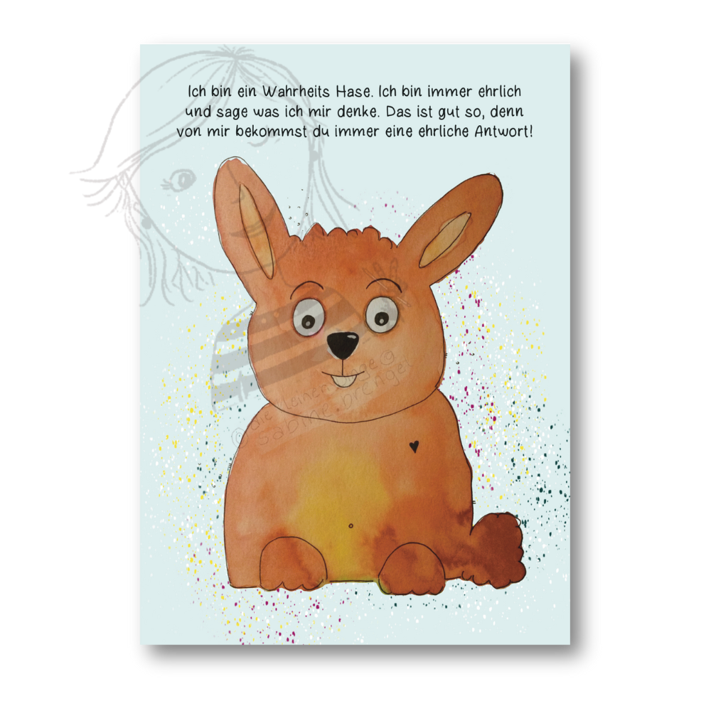Affirmationskarte Kinder Wahrheits Hase