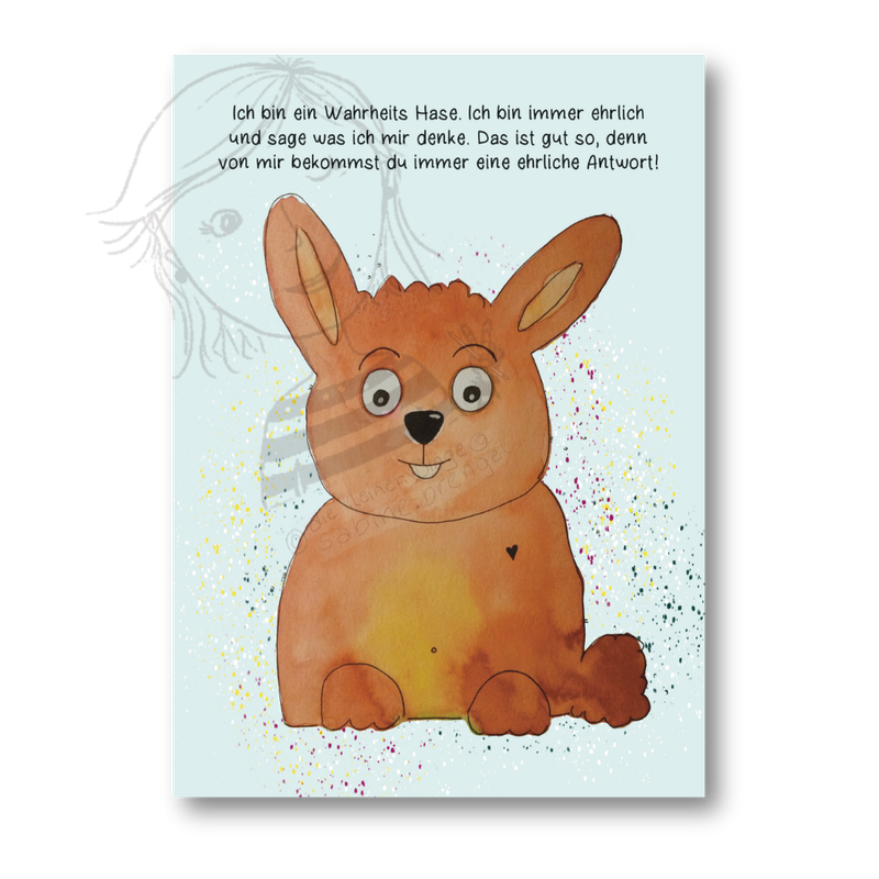 Affirmationskarte Kinder Wahrheits Hase