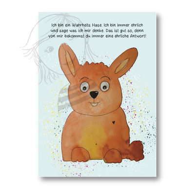 Affirmationskarte Kinder Wahrheits Hase