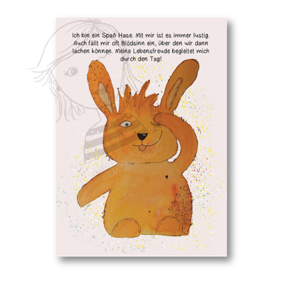Affirmationskarte Kinder - Spaß Hase