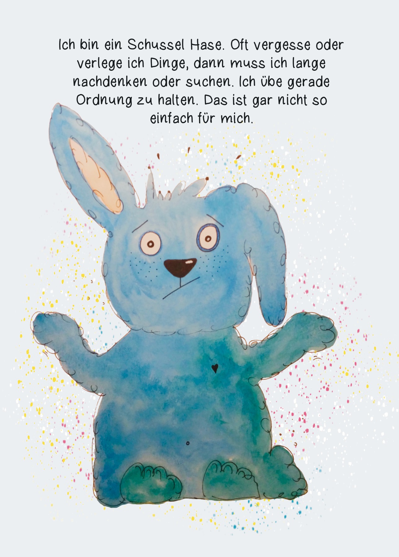 Affirmationskarte Kinder Schussel Hase Ordnung halten