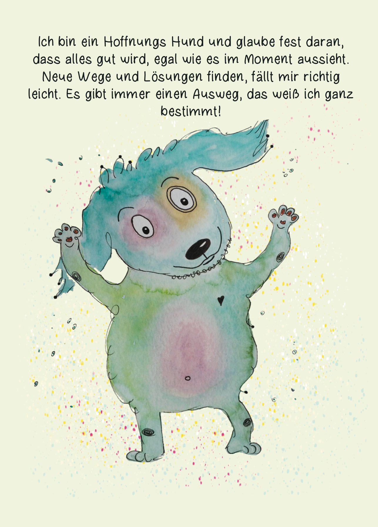 Affirmationskarte Kinder Hoffnungs Hund