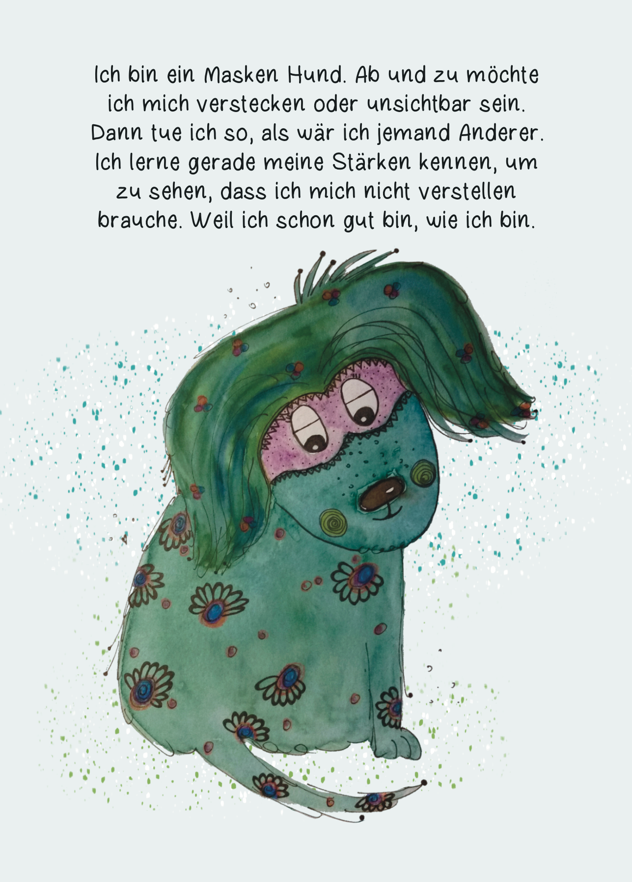 Affirmationskarte Kinder Masken Hund