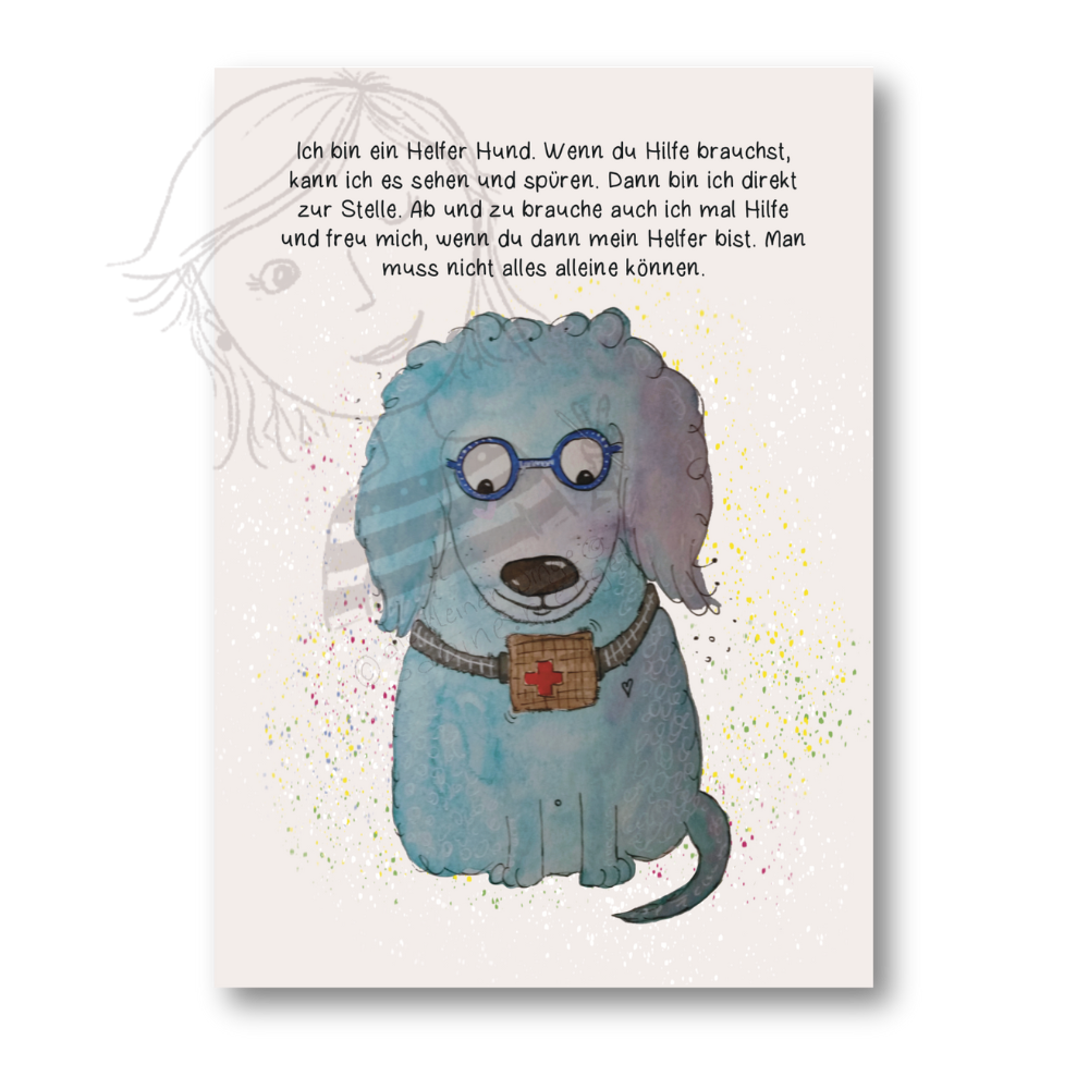 Affirmationskarte Kinder - Helfer Hund