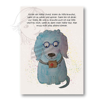 Affirmationskarte Kinder - Helfer Hund