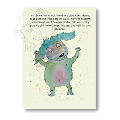 Affirmationskarte Kinder Hoffnungs Hund