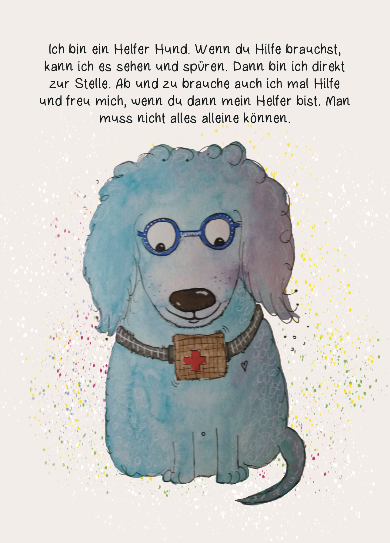 Affirmationskarte Kinder - Helfer Hund