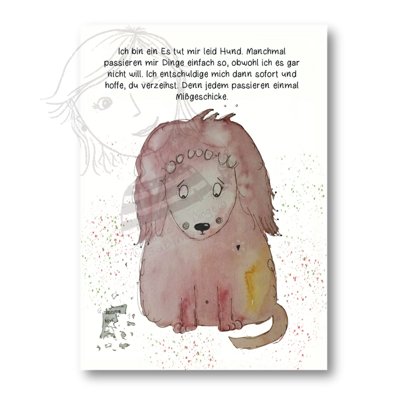 Affirmationskarte Kinder Es tut mir leid Hund