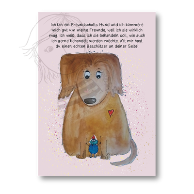 Affirmationskarte Kinder Freundschafts Hund