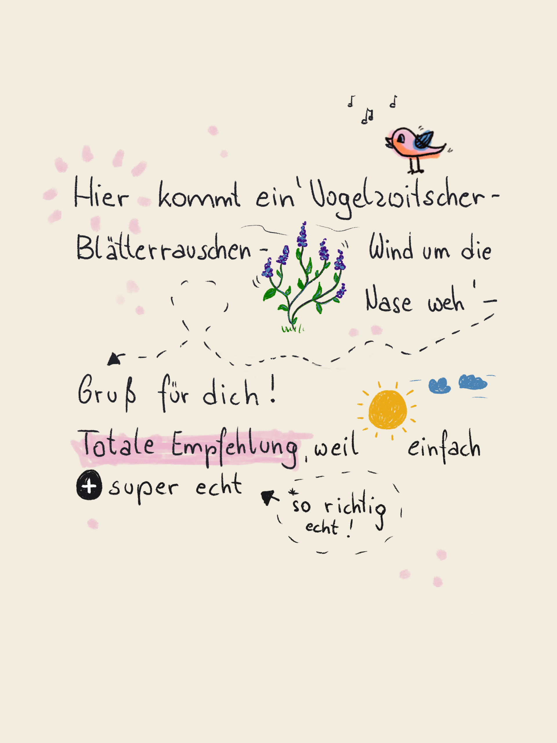 Statement Karte Vogelzwitscher Gruß