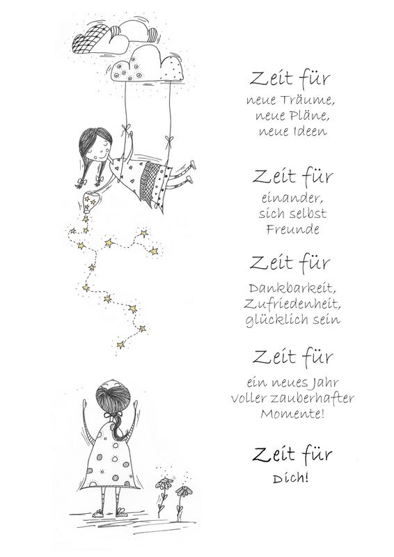 Neujahrswünsche Zeit schenken - DIY Download (digital)