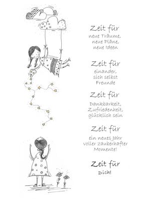 Neujahrswünsche Zeit schenken - DIY Download (digital)