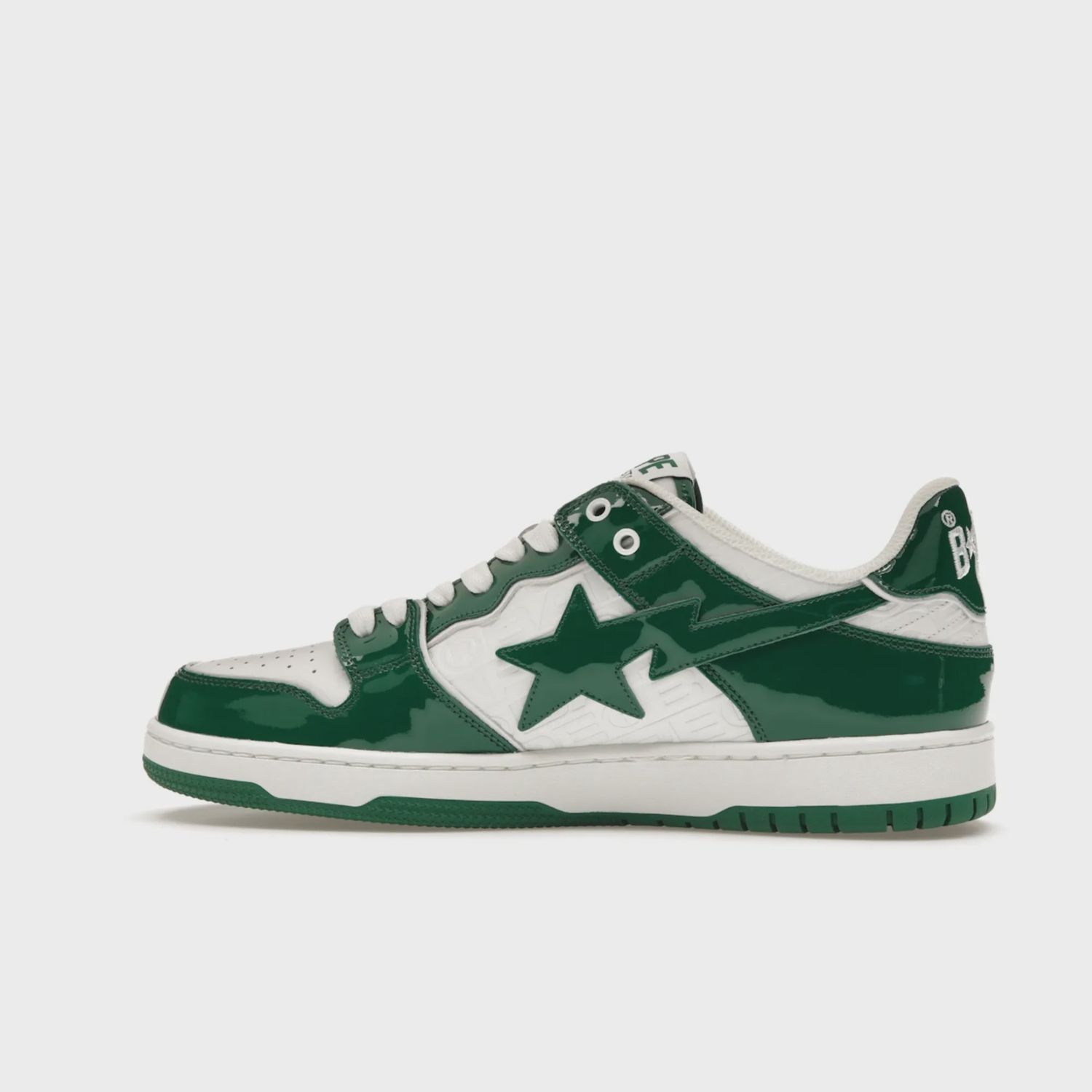 A Bathing Ape Bape SK8 Sta Green White Patent