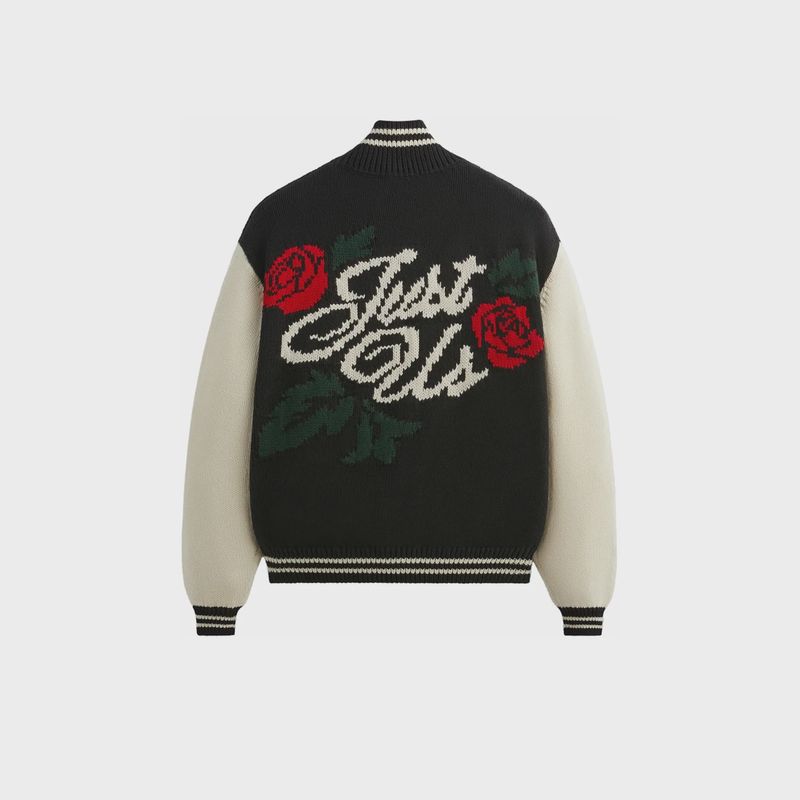 Kith Wyona Full Zip Varsity Sweater Black