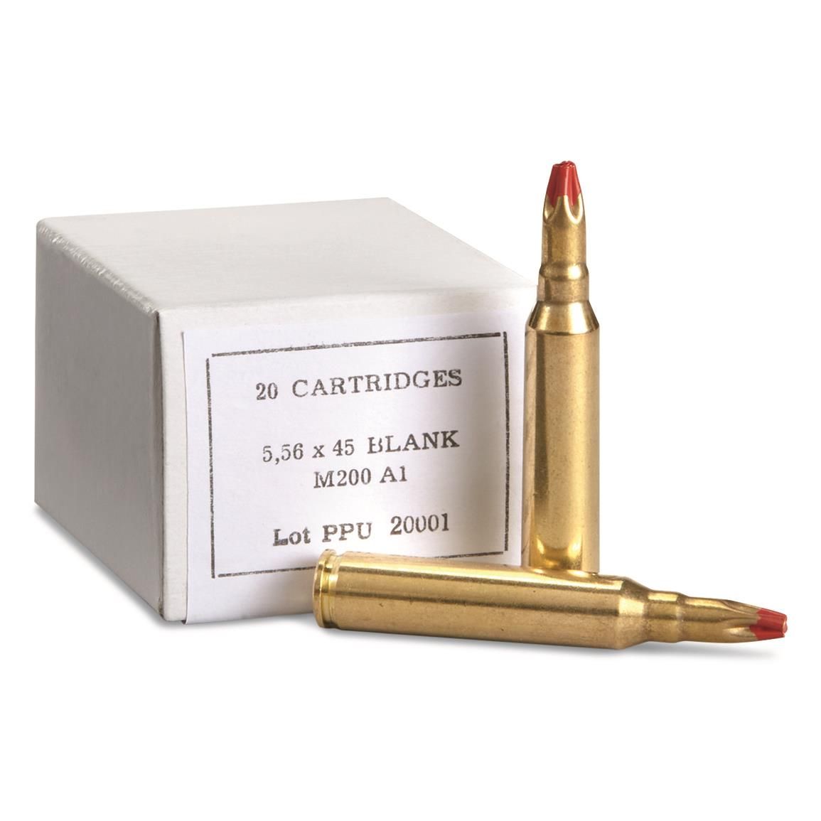 20 Cartridges 5,56x45 Blank M200A1 Lot PPU 1501-01