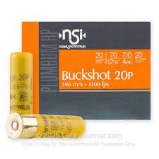 Buckshot 20P 396 m/s- 1300 FPS 20g 2 3/4&quot; 4BK 20 Pellets