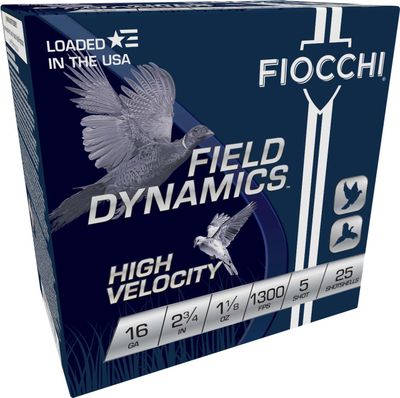 Field Dynamics High Velocity 16Ga 2 3/4&quot; 1 1/8 oz 1300 FPS 5 Shot 25  Shell