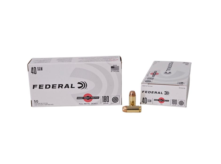Federal 40 S&amp;W FMJ 180 Gr 50Ct