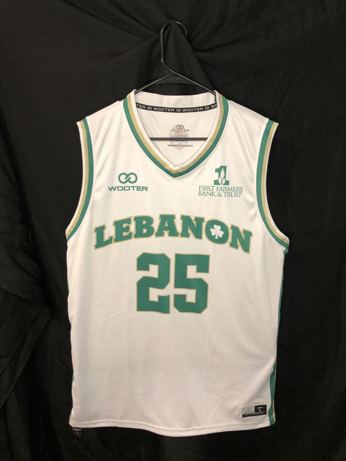Lebanon Leprechauns Jersey Wht Size L