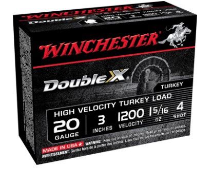 Winchester Ammo STH2034 Double X High Velocity Turkey 20Gauge 3&quot; 1 5/16oz 4Shot 10 Per Box
