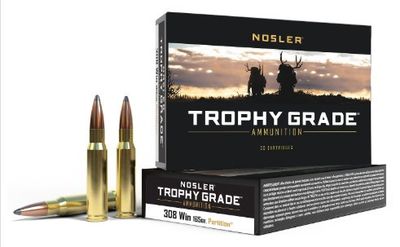 Nosler 60053 Trophy Grade 308 Win 165 gr Nosler Spitzer Partition 20 Per Box