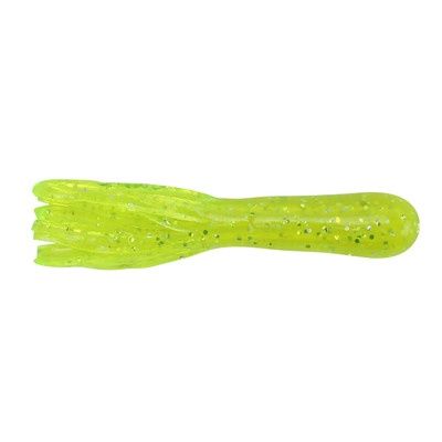 Big Bite Baits Crappie Tube Chartreuse Sparkle 1.5&quot; 10Ct