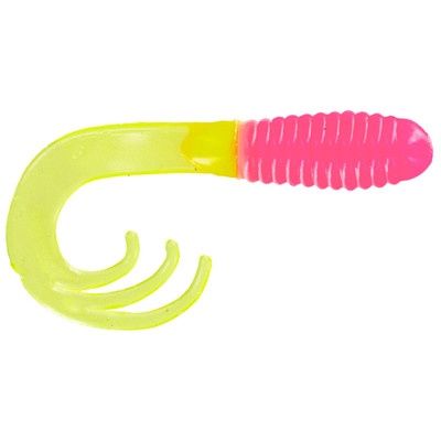 Big Bite Baits Triple Tip Grub Bubblegum Chartreuse 2&quot; 10Ct