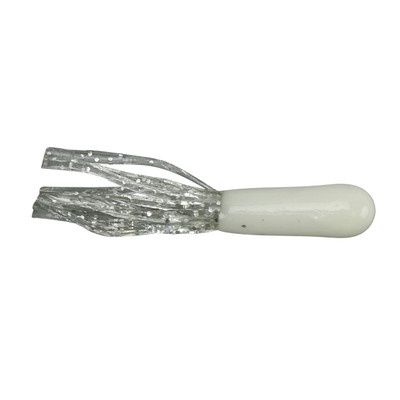 Big Bite Baits Crappie Tube White Clear Sparkle 1.5&quot;