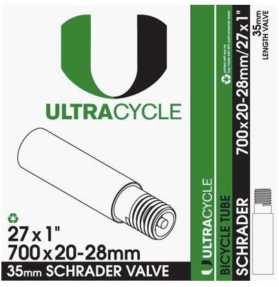 ULTRACYCLE SCHRADER VALVE TUBES 27&quot;X 1&quot; / 700 X 20-28mm