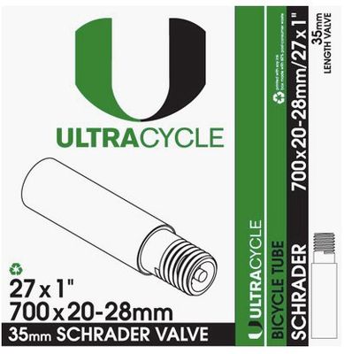 ULTRACYCLE SCHRADER VALVE TUBES 27&quot;X 1&quot; / 700 X 20-28mm