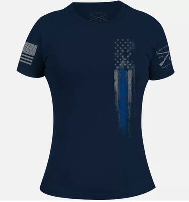 Grunt Style Blue  Line  Flag womans XL Shirt