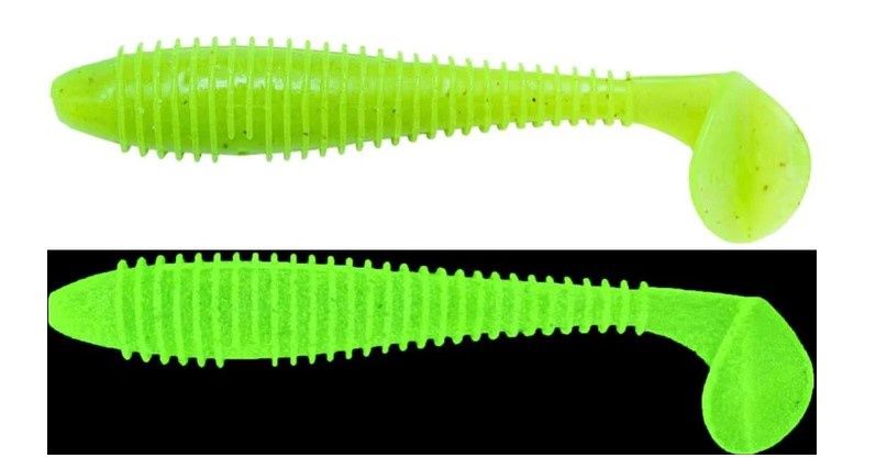 Keitech Swing Impact Clear Chartreuse Glow 3.5&quot; 8Ct