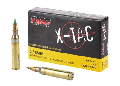 PMC 556K X-Tac 5.56x45mmNATO 62gr Light Armor Piercing 20 Per Box
